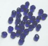 25 8mm Faceted Cobalt Firepolish Beads